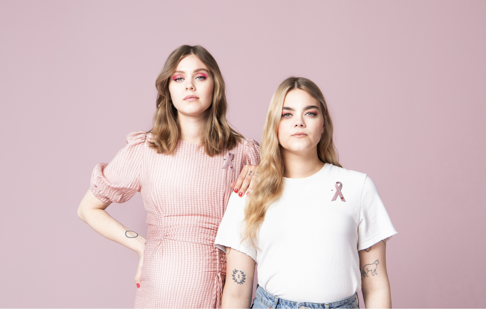 Jag bär bandet, kampanjbild med rosa band